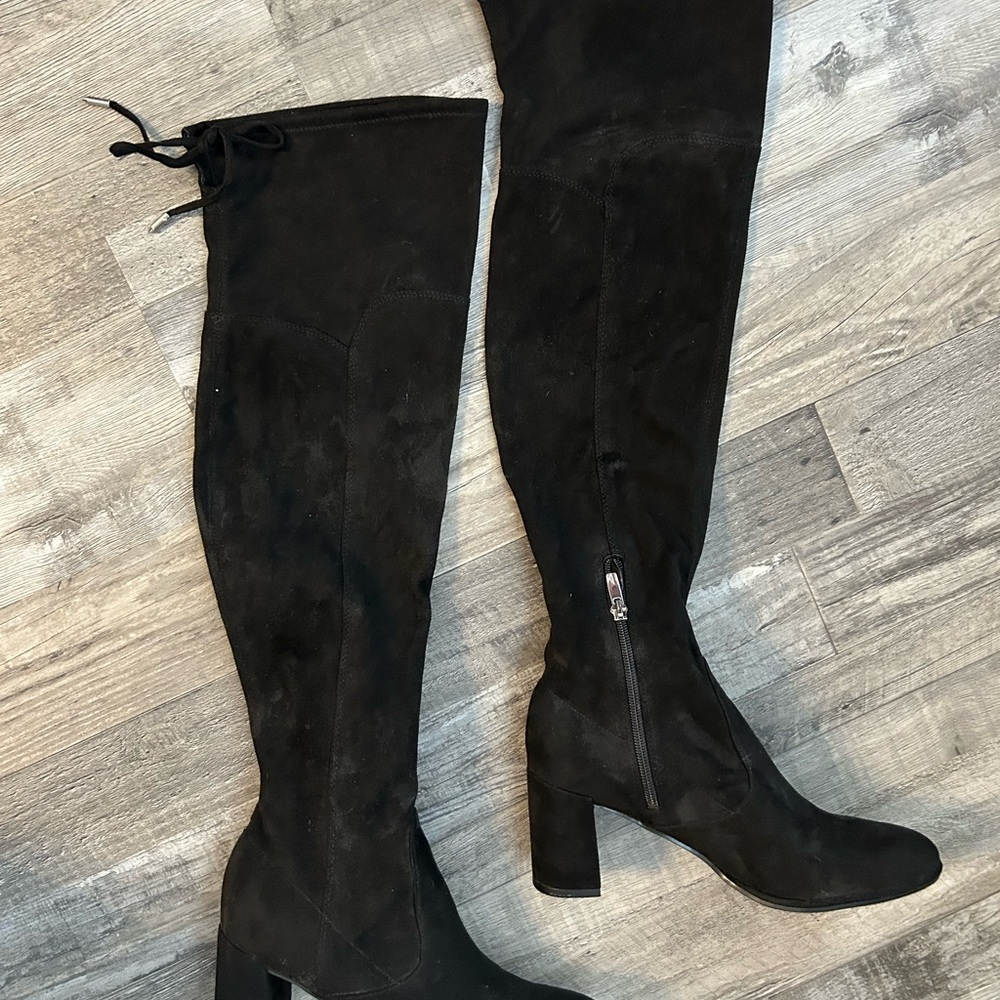Marc Fisher Black Suede Heeled Boots
